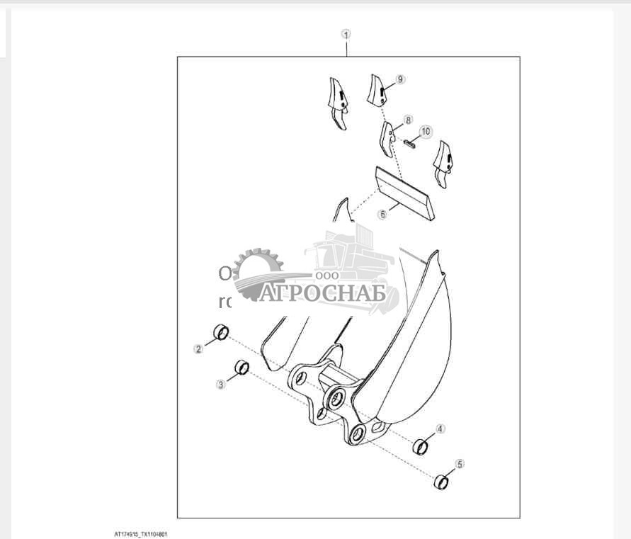 Ковш для тяжелых условий работы с зубьями TF 30,48 см (12,00 дюймов), 0,093 м? (3,30 куб. фута) 